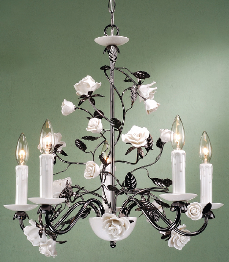 C195-HCT055 - By Laura Ashley Lighting - Chantilly Collection Metal Finish 5 Light Chandelier