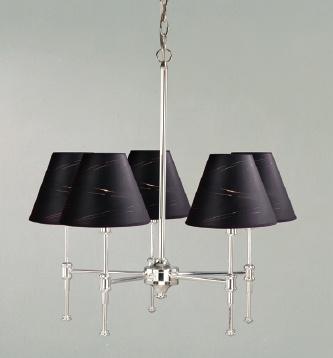 C195-HST050/SLE23007 - By Laura Ashley Lighting - State Street Collection Shiny Silver Finish 5 Light Chandelier