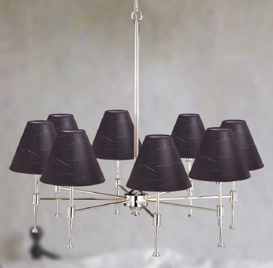 C195-HST080/SLE23007 - By Laura Ashley Lighting - State Street Collection Shiny Silver Finish 8 Light Chandelier