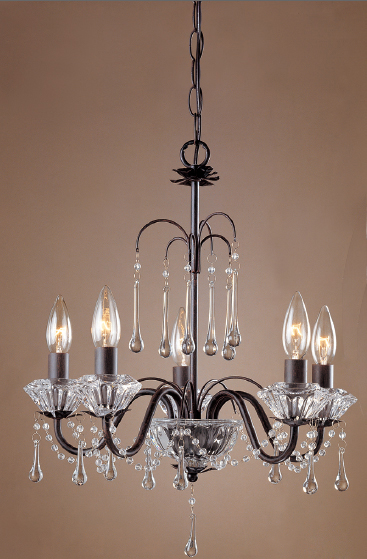 C195-MFTN0565 - By Laura Ashley Lighting - Fountain Collection Oil Burnished Bronze Finish 5 Light Mini Chandelier