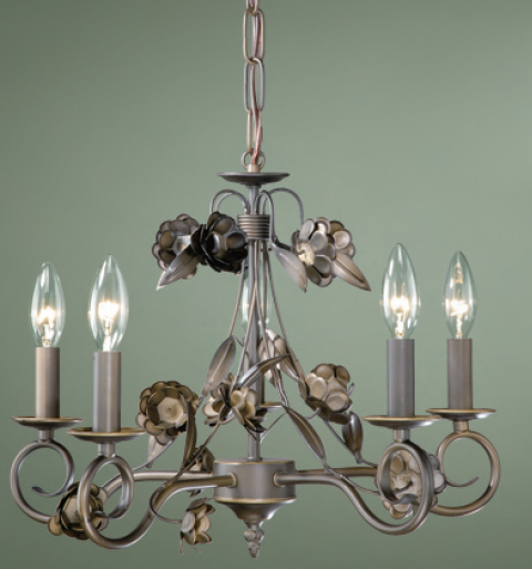 C195-MXX616 - By Laura Ashley Lighting - Ana Collection Oil Rubbed Bronze Finish Ana 5 Light Mini Chandelier