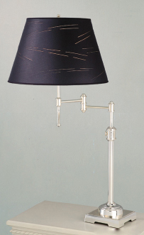 C195-TST221/SLB23016 - By Laura Ashley Lighting - State Street Collection Shiny Silver Finish Swing Table Lamp Base