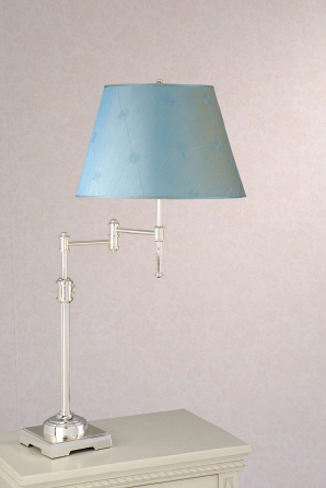 C195-TST221/SLB36116 - By Laura Ashley Lighting - State Street Collection Shiny Silver Finish Swing Table Lamp Base
