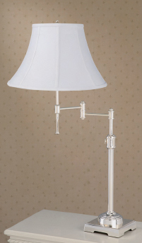 C195-TST221/SNL916 - By Laura Ashley Lighting - State Street Collection Shiny Silver Finish Swing Table Lamp Base