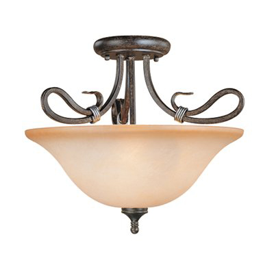C195-UCVY1751 - By Laura Ashley Lighting - Covey Collection Silver Finish Semi Flush Ceiling Light