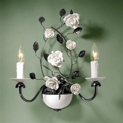 C195-WCT022 - By Laura Ashley Lighting - Chantilly Collection Metal Finish 2 Light Wall Light 