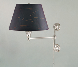 C195-WST442/SLB23013 - By Laura Ashley Lighting - State Street Collection Shiny Silver Finish Swing And Adjustable Wall Light