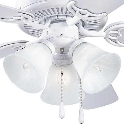 C197-P2600-30 By Progress Lighting-AirPro Collection White Finish 3-60W Med Fan Li