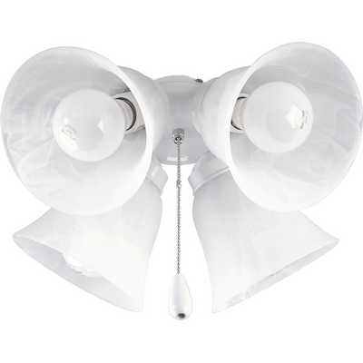 C197-P2610-30 By Progress Lighting-AirPro Collection White Finish 4 Light-60W Med Fan 