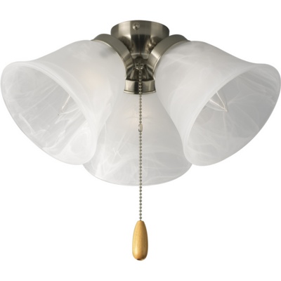 C197-P2642-09 By Progress Lighting-Air Pro Collection Brushed Nickel Finish 3-Lt. Universal Fan Light Kit