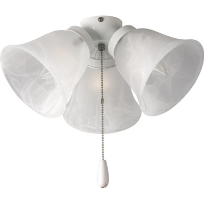 C197-P2642-30 By Progress Lighting-Air Pro Collection White Finish 3-Lt. Universal Fan Light Kit