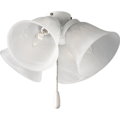 C197-P2643-30 By Progress Lighting-Air Pro Collection White Finish 4-Lt. Universal Fan Light Kit