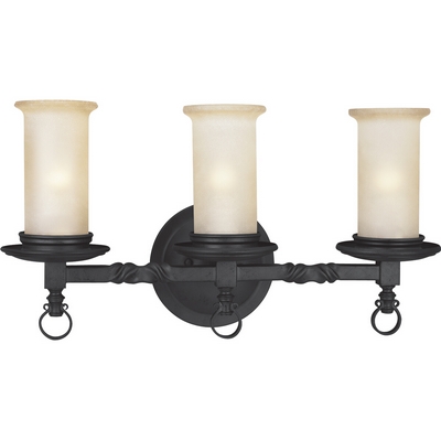 C197-P2754-80 By Progress Lighting-Santiago Collection Forged Black Finish 3-100W BATH BRKT