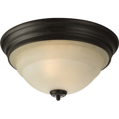 C197-P3184-77 By Progress Lighting-Torino Collection Forged Bronze Finish 2-100W Med Flush Mount