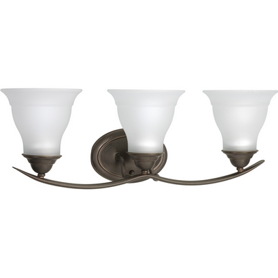 C197-P3192-20 By Progress Lighting-Trinity Collection Antique Bronze Finish 3-100W Bath Brkt 