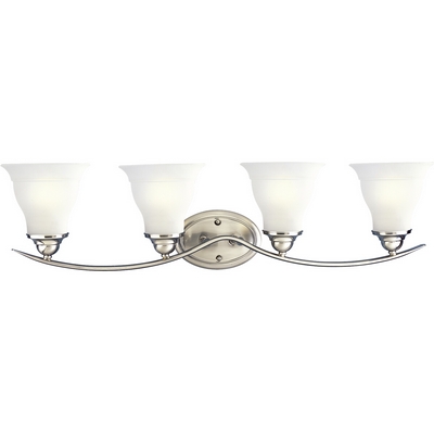 C197-P3193-09 By Progress Lighting-Trinity Collection Brushed Nickel Finish 4-100W Bath Brkt 