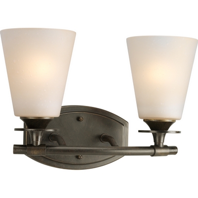 C197-P3222-77 By Progress Lighting-Cantata Collection Forged Bronze Finish 2-Lt. Bath Bracket