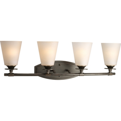 C197-P3249-77 By Progress Lighting-Cantata Collection Forged Bronze Finish 4-Lt. Bath Bracket