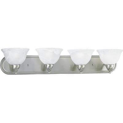 C197-P3269-09 By Progress Lighting-Avalon Collection Brushed Nickel Finish 4Lt-100W Med Bath