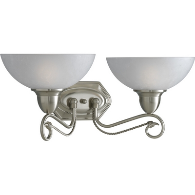 C197-P3270-09 By Progress Lighting-Pavilion Collection Brushed Nickel Finish 2-100W Med Bath Bracket