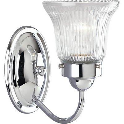 C197-P3287-15 By Progress Lighting-B & V-Econ Fluted Gl Collection Polished Chrome Finish 1-100W Med Bath