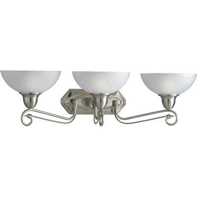 C197-P3294-09 By Progress Lighting-Pavilion Collection Brushed Nickel Finish 3-100W Med Bath Bracket