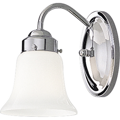 C197-P3373-15 By Progress Lighting-B & V-Econ. Opal Gl Collection Polished Chrome Finish 1-100W Med Bath