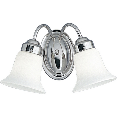 C197-P3374-15 By Progress Lighting-B & V-Econ. Opal Gl Collection Polished Chrome Finish 2-100W Med Bath