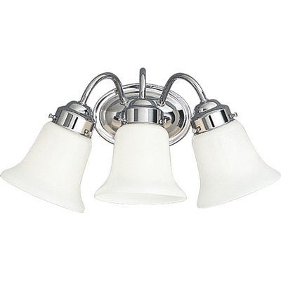 C197-P3375-15 By Progress Lighting-B & V-Econ. Opal Gl Collection Polished Chrome Finish 3-100W Med Bath
