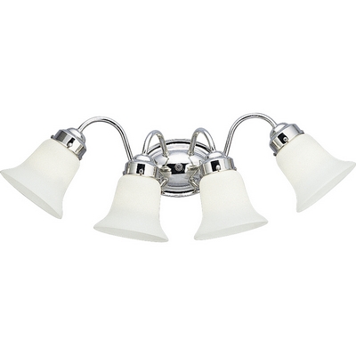 C197-P3376-15 By Progress Lighting-B & V-Econ. Opal Gl Collection Polished Chrome Finish 4-100W Med Bath