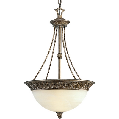 C197-P3542-86 By Progress Lighting-Savannah Collection Burnished Chestnut Finish 3-100W Med Hall