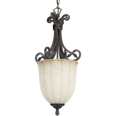 C197-P3684-84 By Progress Lighting-Le Jardin Collection Espresso Finish 1-100W Med Hall