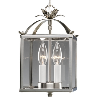 C197-P3690-09 By Progress Lighting-Foyer-Cl Decorative Collection Brushed Nickel Finish 2-Lt. Foyer