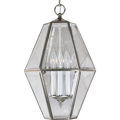 C197-P3716-09 By Progress Lighting-Bound Beveled Glass Collection Brushed Nickel Finish 3-60W Cand Hall