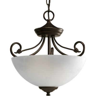 C197-P3738-20 By Progress Lighting-Pavilion Collection Antique Bronze Finish 2-75W Med Semi-Flush Convertibl