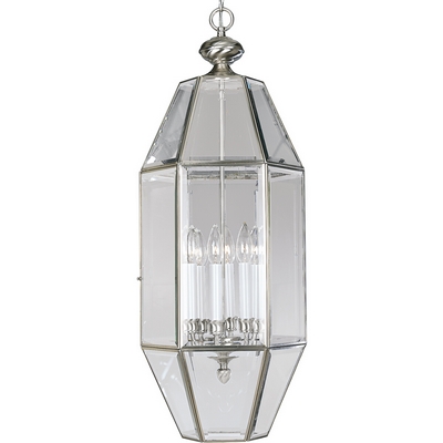 C197-P3779-09 By Progress Lighting-Bound Beveled Glass Collection Brushed Nickel Finish 6-60W Cand Hall