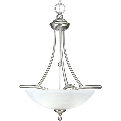C197-P3781-09 By Progress Lighting-Glendale Collection Brushed Nickel Finish 3-100W Med Hall