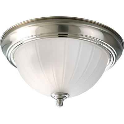 C197-P3816-09 By Progress Lighting-CTC-Melon-Etched Collection Brushed Nickel Finish 1-75W Med Close To Ceiling