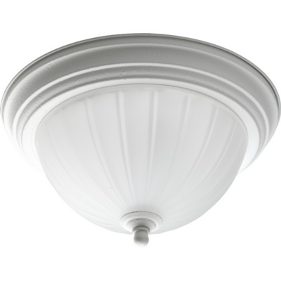 C197-P3816-30 By Progress Lighting-CTC-Melon-Etched Collection White Finish 1-75W Med Close To Ceiling