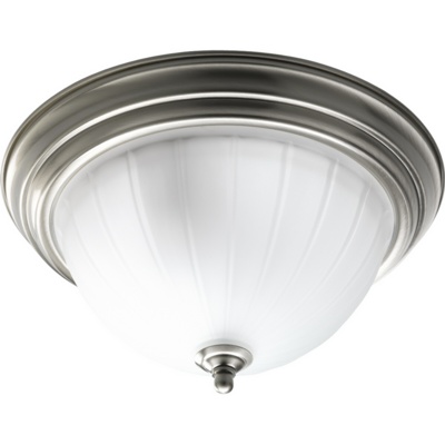 C197-P3817-09 By Progress Lighting-CTC-Melon-Etched Collection Brushed Nickel Finish 2-75W Med Close To Ceiling