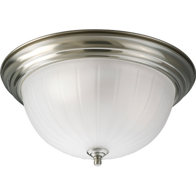 C197-P3818-30 By Progress Lighting-CTC-Melon-Etched Collection White Finish 3-75W Med Close To Ceiling