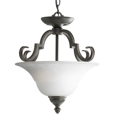 C197-P3885-84 By Progress Lighting-Melbourne Collection Espresso Finish 2-Lt. Semi-Flush