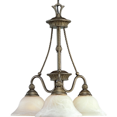 C197-P4007-86 By Progress Lighting-Savannah Collection Burnished Chestnut Finish 3-100W Med Chand