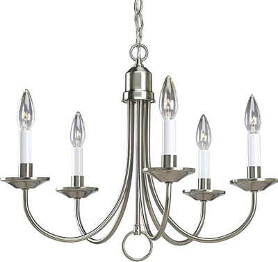 C197-P4008-20 By Progress Lighting-Chandelier-Economy Collection Antique Bronze Finish 5-Lt. Chandelier