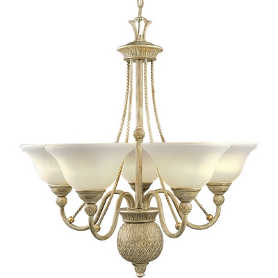 C197-P4010-42 By Progress Lighting-Savannah Collection Seabrook Finish 5-100W Med Chand