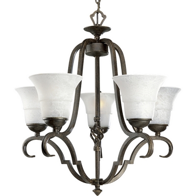 C197-P4055-84 By Progress Lighting-Melbourne Collection Espresso Finish 5-75W Med Chande