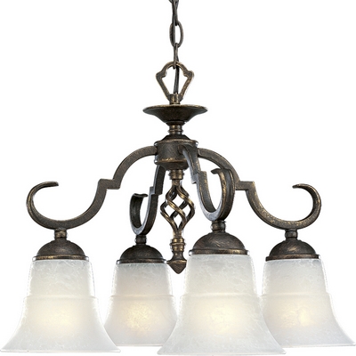 C197-P4059-84 By Progress Lighting-Melbourne Collection Espresso Finish 4-60W Med Chande