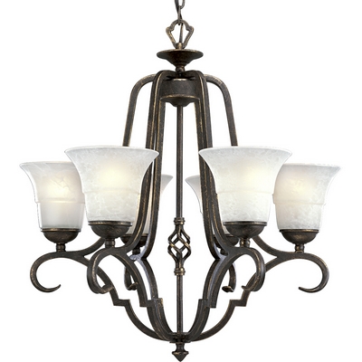 C197-P4060-84 By Progress Lighting-Melbourne Collection Espresso Finish 6-75W Med Chande