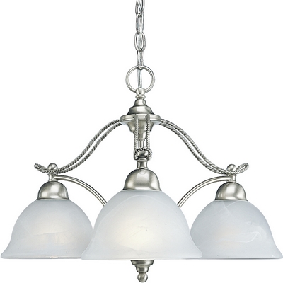 C197-P4070-09 By Progress Lighting-Avalon Collection Brushed Nickel Finish 3-100W Med Chand