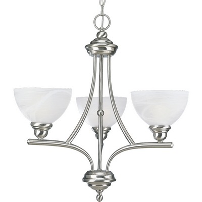 C197-P4082-09 By Progress Lighting-Glendale Collection Brushed Nickel Finish 3-100W Med Chand